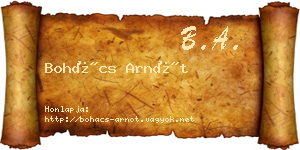 Bohács Arnót névjegykártya